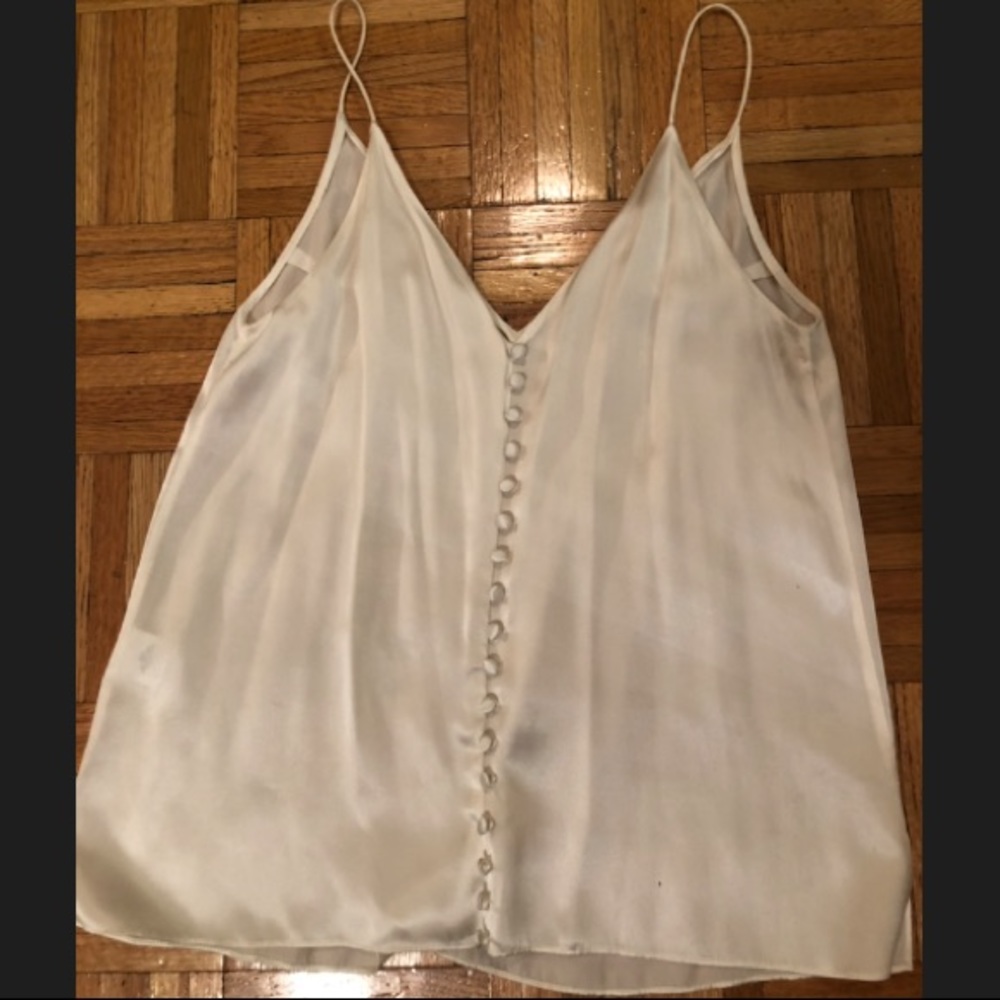 Cami NYC White Button Front Tank